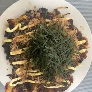 混ぜて焼くだけ♪簡単☆納豆チーズお好み焼き